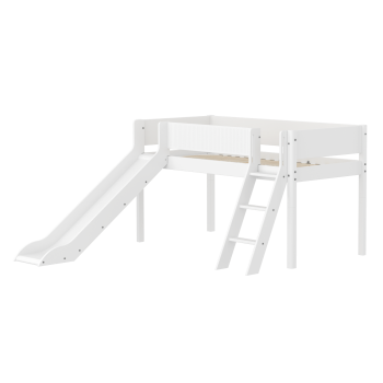 Liumäega ja kaldredeliga poolkõrge voodi Flexa White (uus disain - sooneline)