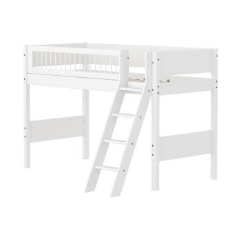 Kaldredeliga kõrgem-poolkõrge voodi Flexa White (uus disain)