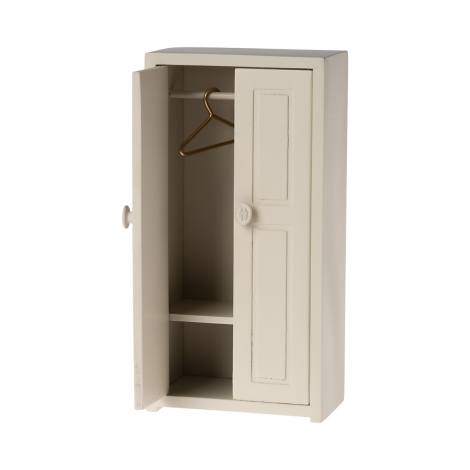 Miniatuurne puidust riidekapp (AW24)-Loodusvalge