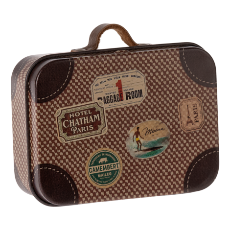 Miniatuurne metallist karp - Suitcase-Pruun