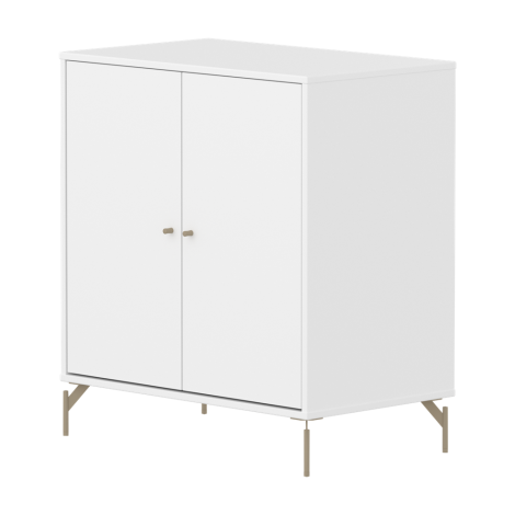 Madal kapp Flexa Saga metallist jalgadel-Valge/beež