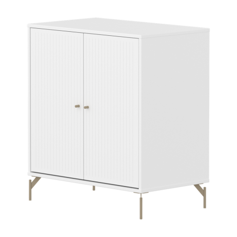 Madal kapp Flexa Saga metallist jalgadel, sooneline esikülg-Valge/beež