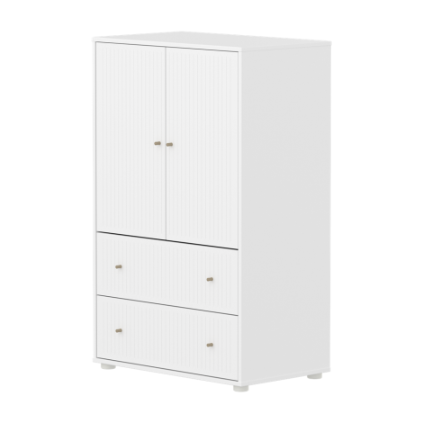 Poolkõrge kapp Flexa Saga, sooneline esikülg-Valge/beež