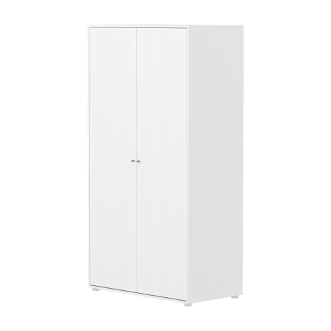 Kõrge kapp Flexa Saga,  sooneline esikülg-Valge/tamm