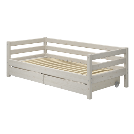 Voodi Flexa Classic sahtlitega-White Washed valge