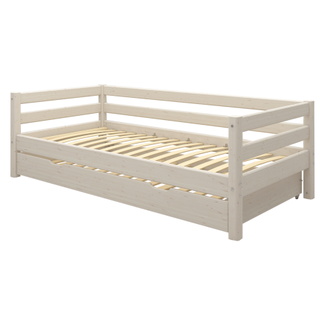 Voodi Flexa Classic väljatõmmatava lisavoodiga-White Washed valge