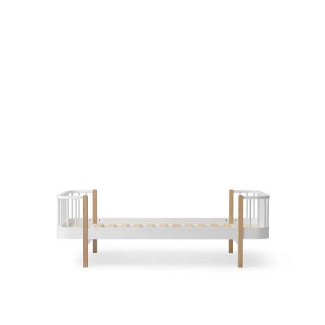 Wood Original voodi- Oliver Furniture-Valge/tamm