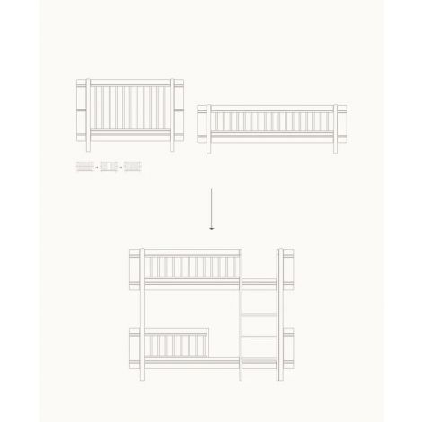 Wood Mini+ võrevoodi ja Mini+ lastevoodi laienduskomplekt madalaks narivoodiks - Oliver Furniture
