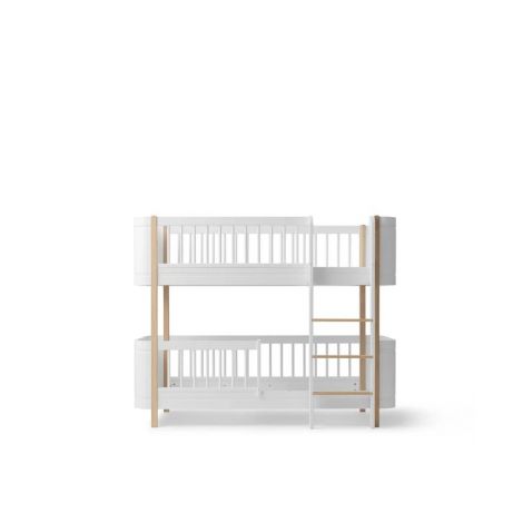 Wood Mini + madal kahekohaline narivoodi - Oliver Furniture-Valge/tamm