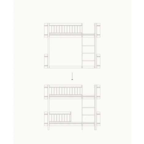Wood Mini + madal ühekohaline narivoodi madalaks kahekohaliseks narivoodiks - Oliver Furniture-Tamm