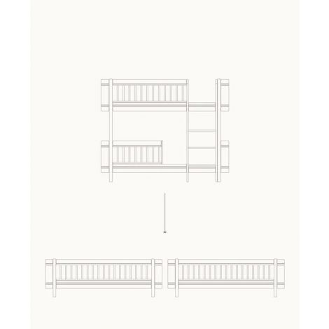Wood Mini+ madal narivoodi kaheks lastevoodiks - Oliver Furniture-Tamm
