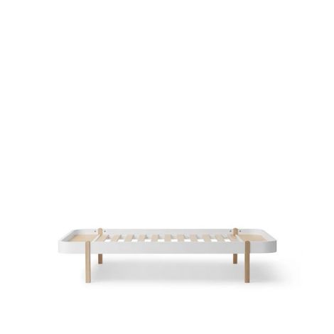 Wood Lounger voodi 120 - Oliver Furniture-Valge/tamm
