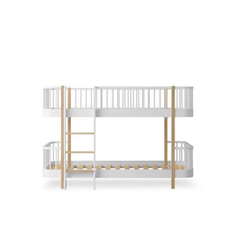 Wood Original Madal Kahekohaline Narivoodi - Oliver Furniture-Valge/tamm