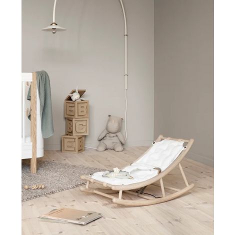 Wood beebi- ja väikelapse kiiktool-Valge/tamm